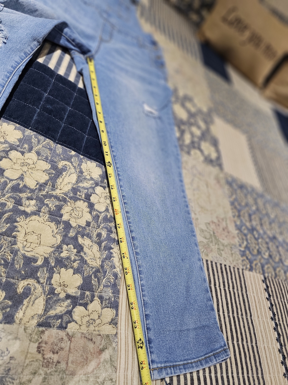 Womens Light Blue Distressed Denim Overalls - Picture 6 of 6